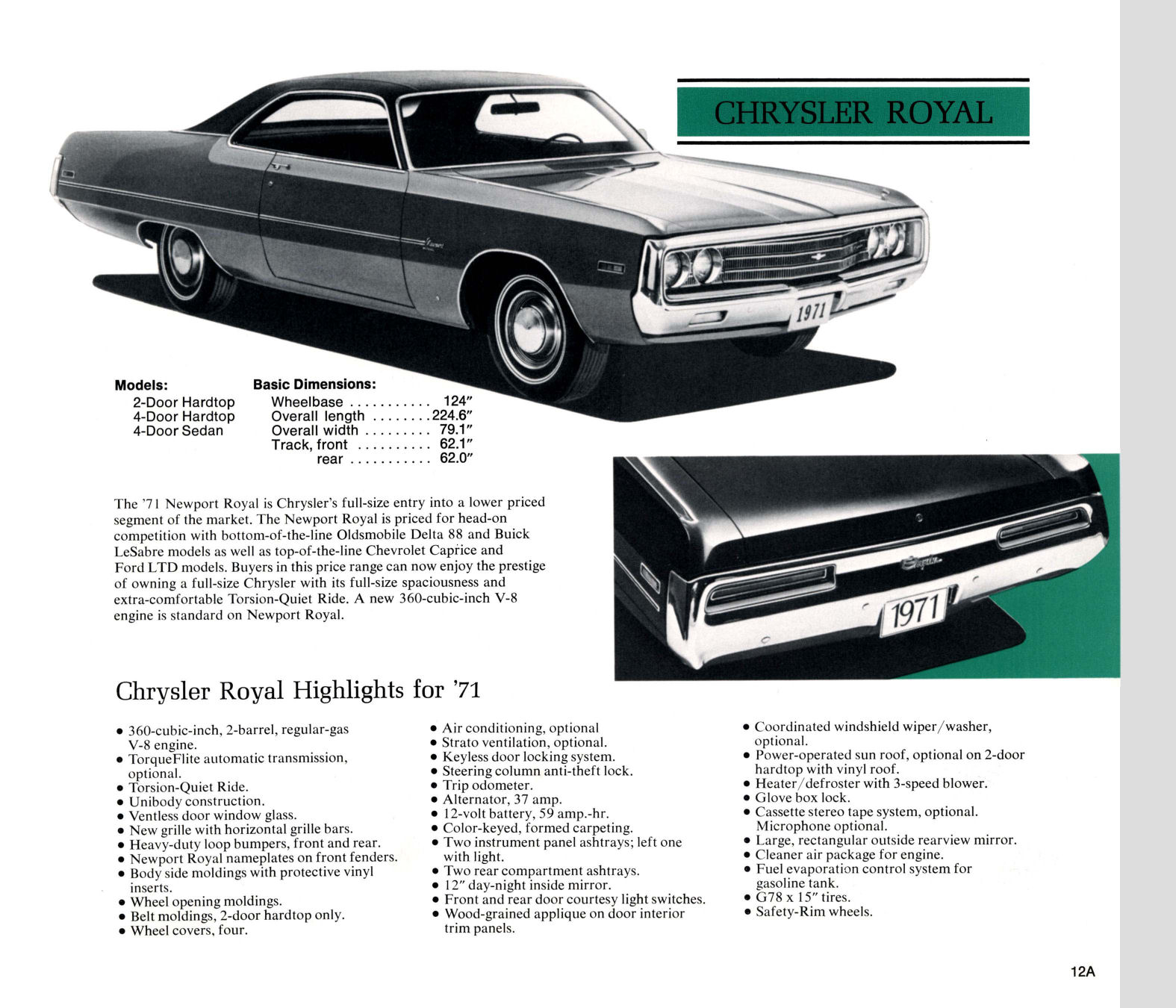 1971 Chrysler Features Brochure Page 50